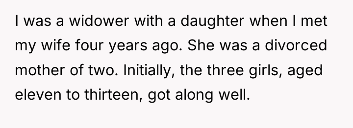 I was a widower with a daughter when I met...
