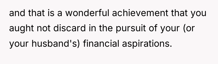 and that is a wonderful achievement that you aught not...