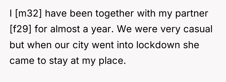 I [m32] have been together with my partner [f29] for...