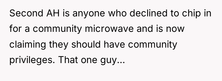 Second AH is anyone who declined to chip in for...