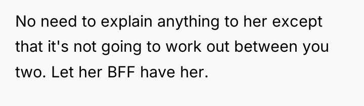 No need to explain anything to her except that it's...