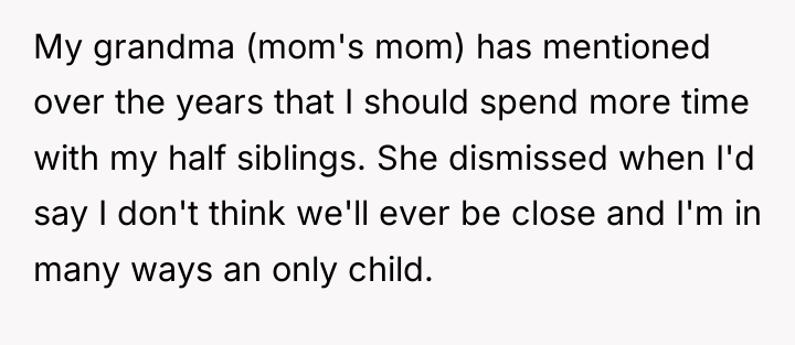 My grandma (mom's mom) has mentioned over the years that...