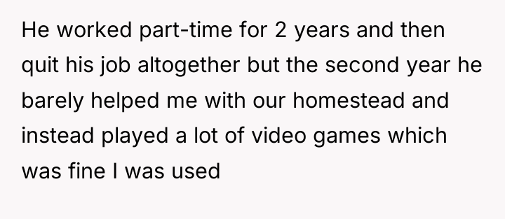 He worked part-time for 2 years and then quit his...