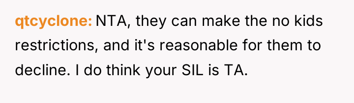 qtcyclone NTA, they can make the no kids restrictions, and...