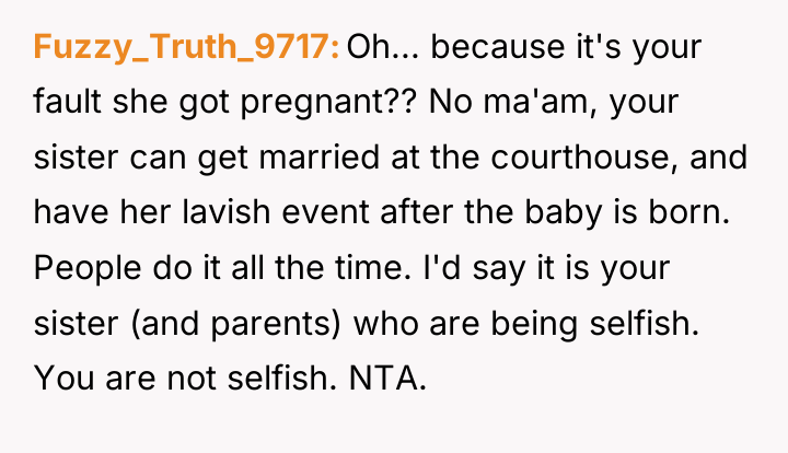 Fuzzy_Truth_9717 Oh... because it's your fault she got pregnant?? No...
