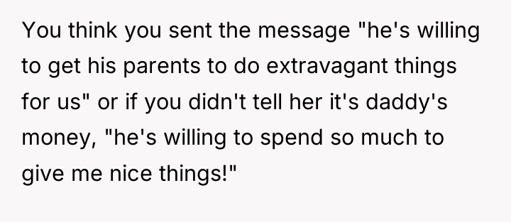 You think you sent the message "he's willing to get...