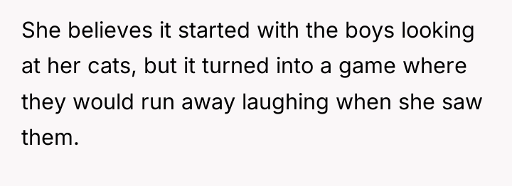 She believes it started with the boys looking at her...