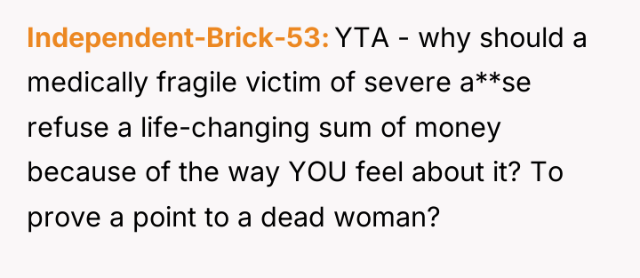Independent-Brick-53 YTA - why should a medically fragile victim of...