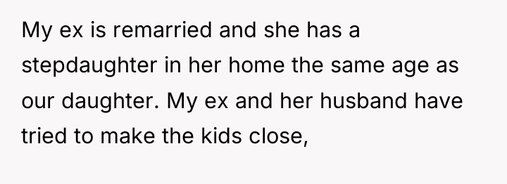 My ex is remarried and she has a stepdaughter in...