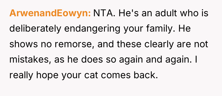 ArwenandEowyn NTA. He's an adult who is deliberately endangering your...