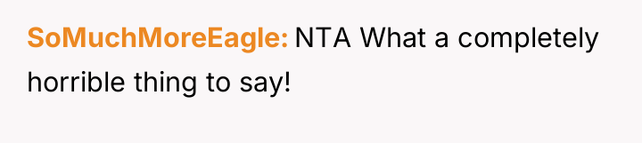 SoMuchMoreEagle NTA What a completely horrible thing to say!