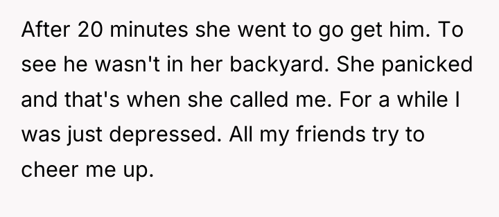 After 20 minutes she went to go get him. To...