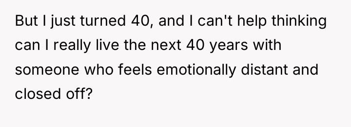 But I just turned 40, and I can't help thinking...