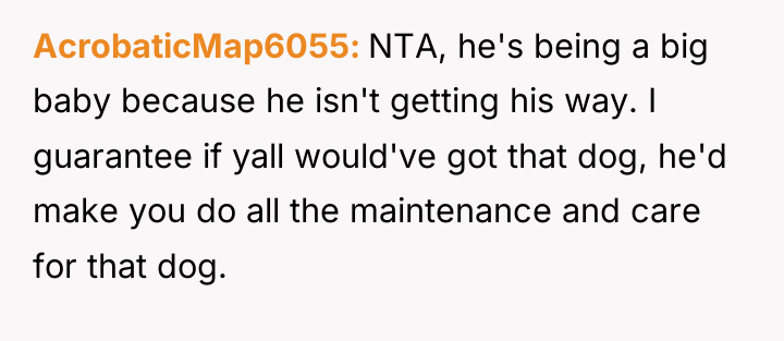 AcrobaticMap6055 NTA, he's being a big baby because he isn't...