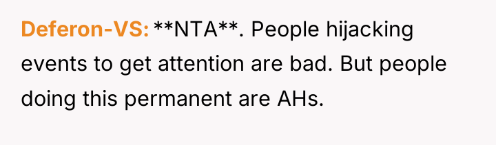 Deferon-VS **NTA**. People hijacking events to get attention are bad....