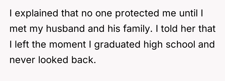 I explained that no one protected me until I met...