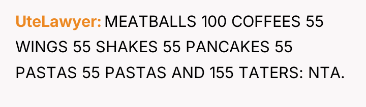UteLawyer MEATBALLS 100 COFFEES 55 WINGS 55 SHAKES 55 PANCAKES...