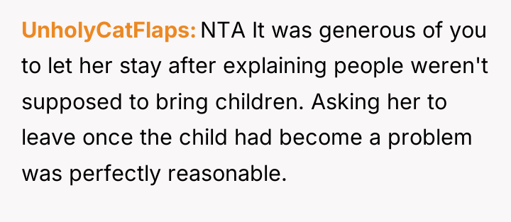 UnholyCatFlaps NTA It was generous of you to let her...
