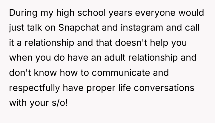 During my high school years everyone would just talk on...