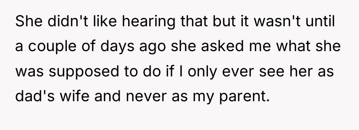 She didn't like hearing that but it wasn't until a...