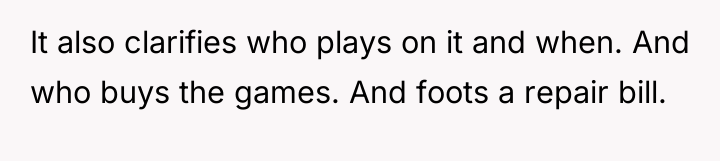 It also clarifies who plays on it and when. And...