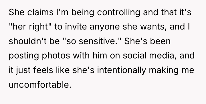 She claims I'm being controlling and that it's "her right"...