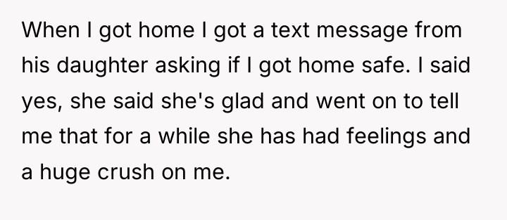 When I got home I got a text message from...