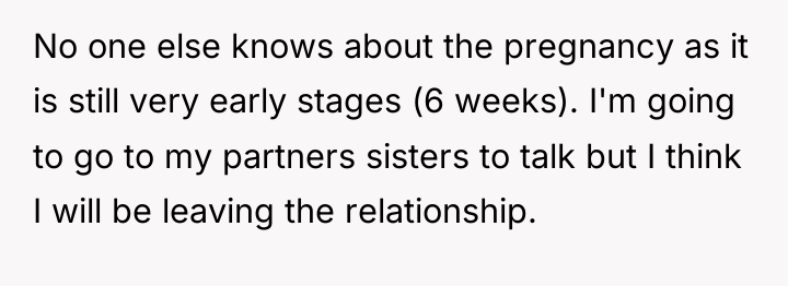 No one else knows about the pregnancy as it is...