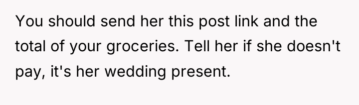 You should send her this post link and the total...