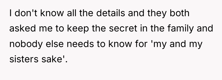 I don't know all the details and they both asked...