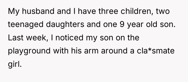 My husband and I have three children, two teenaged daughters...