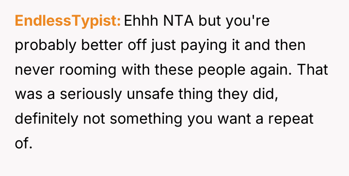 EndlessTypist Ehhh NTA but you're probably better off just paying...