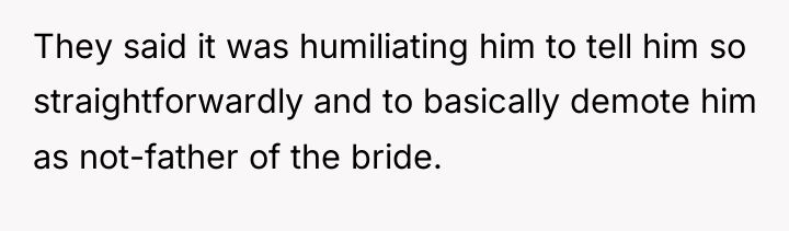 They said it was humiliating him to tell him so...