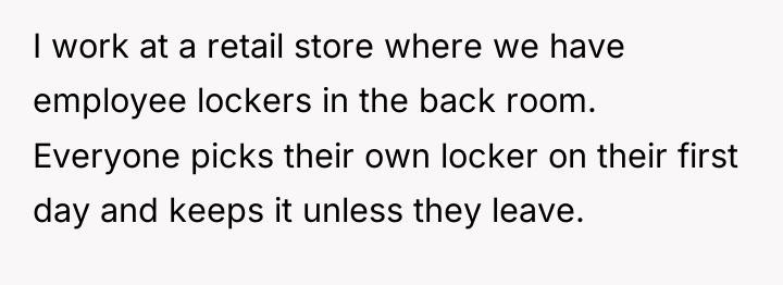 I work at a retail store where we have employee...