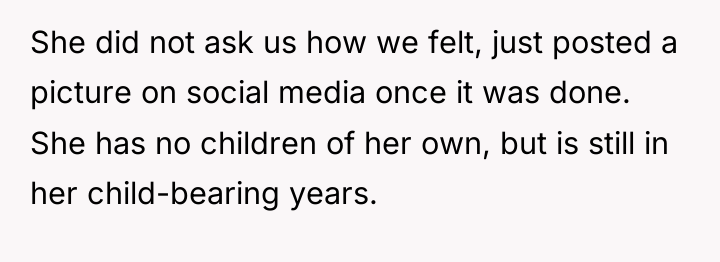 She did not ask us how we felt, just posted...