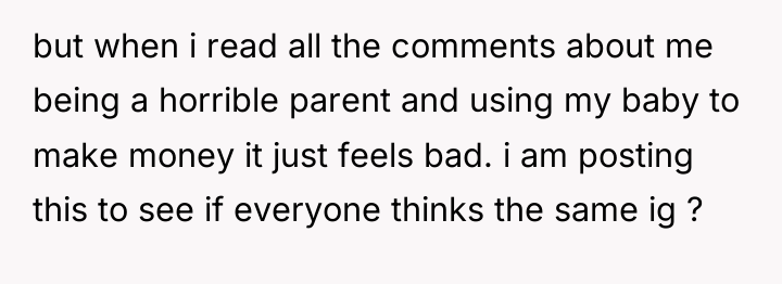 but when i read all the comments about me being...