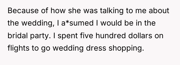 Because of how she was talking to me about the...