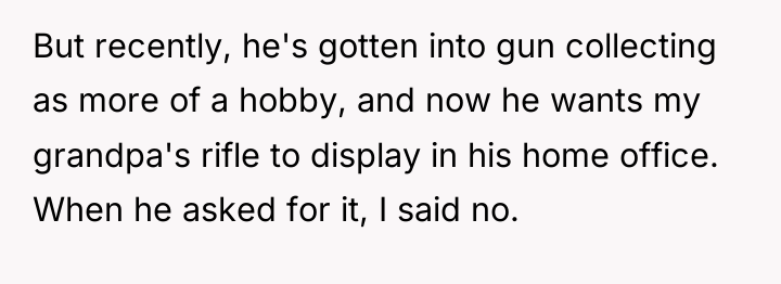But recently, he's gotten into gun collecting as more of...