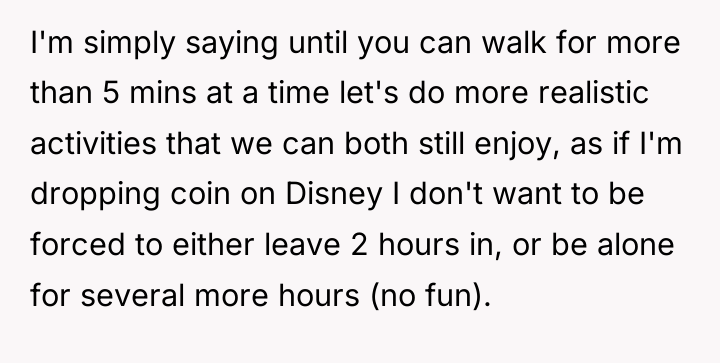 I'm simply saying until you can walk for more than...