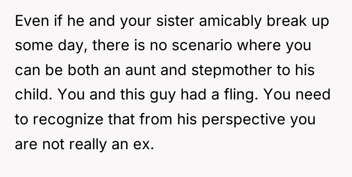 Even if he and your sister amicably break up some...