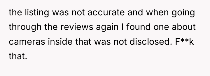 the listing was not accurate and when going through the...