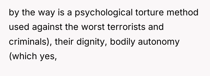by the way is a psychological torture method used against...