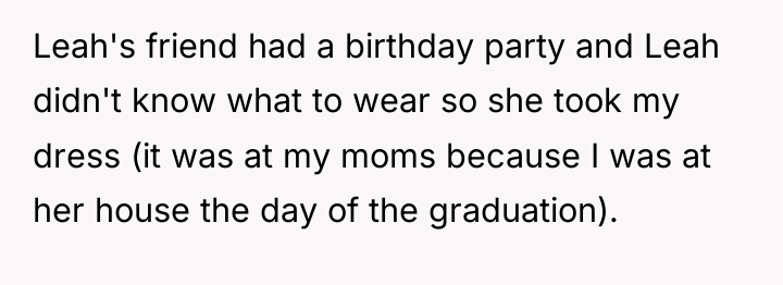 Leah's friend had a birthday party and Leah didn't know...