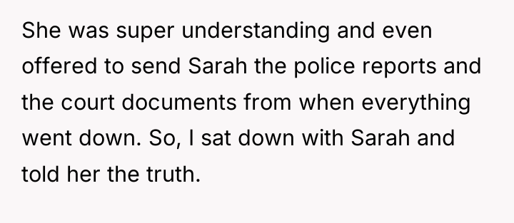 She was super understanding and even offered to send Sarah...