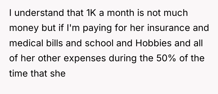 I understand that 1K a month is not much money...