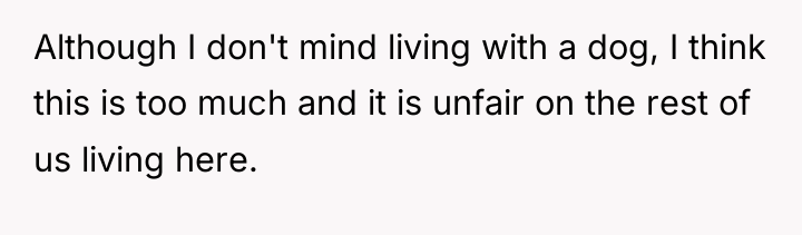 Although I don't mind living with a dog, I think...