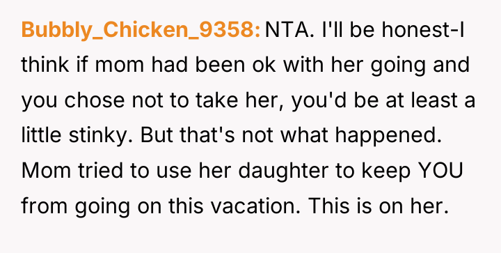 Bubbly_Chicken_9358 NTA. I'll be honest-I think if mom had been...