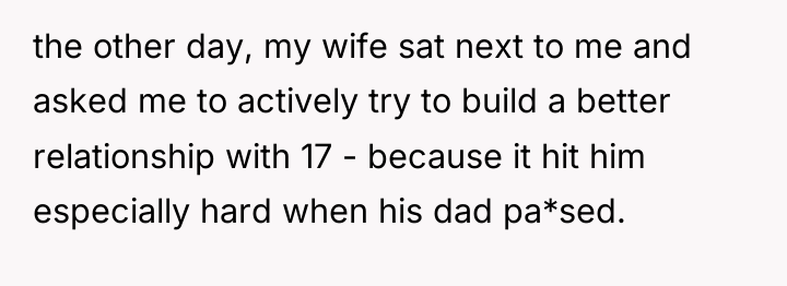 the other day, my wife sat next to me and...