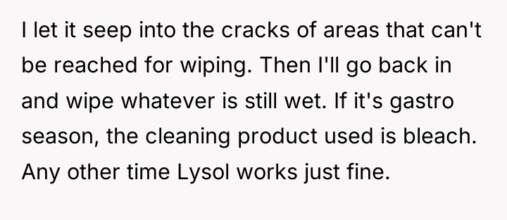 I let it seep into the cracks of areas that...