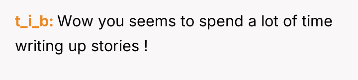 t_i_b Wow you seems to spend a lot of time...